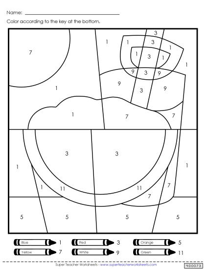 Craft & Coloring Activities - Color-by-Number: Summer 2 (Printable PDF Worksheet)