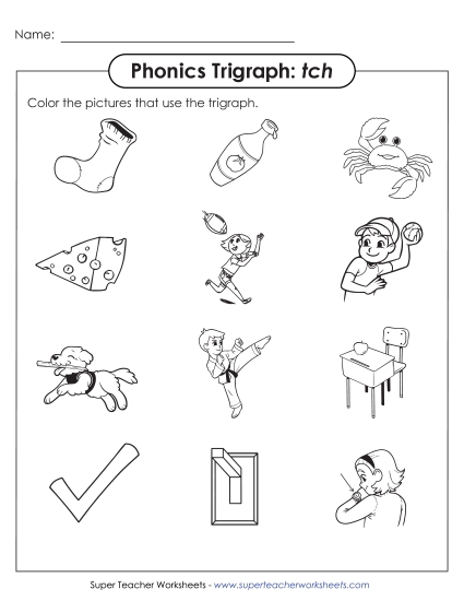 Worksheets - Color TCH Pictures (Printable PDF Worksheet)