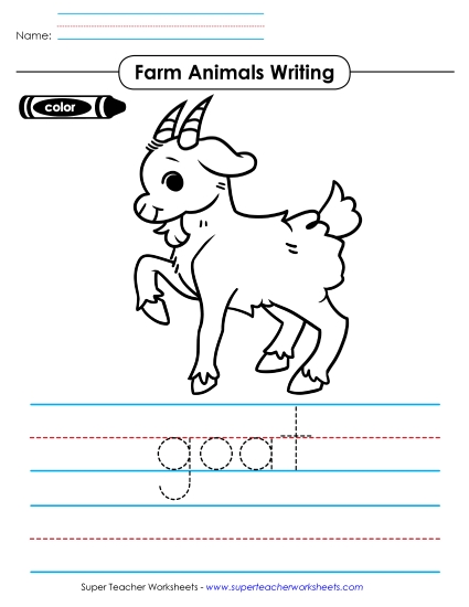 Worksheets and Activities - Color, Trace, and Write (Printable PDF Worksheet)