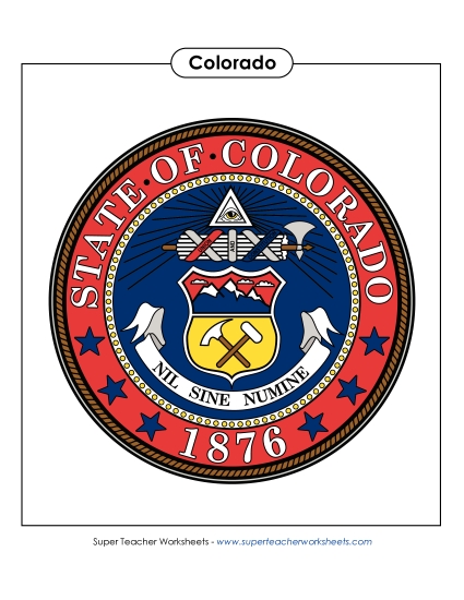 Flags & Seals - Colorado State Seal (Full-Color Version) (Printable PDF Worksheet)