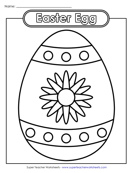 Basic Pictures (For Younger Kids) - Coloring Page: Easter Egg Set (9 Pages) (Printable PDF Worksheet)