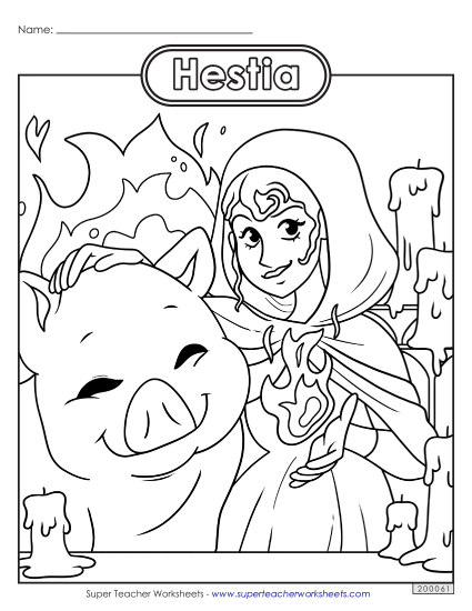 Coloring Pages - Coloring Page: Hestia (Printable PDF Worksheet)