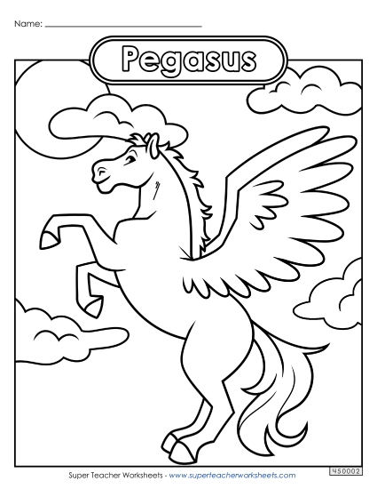 Coloring Pages - Coloring Page: Pegasus (Printable PDF Worksheet)