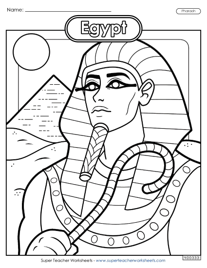 Coloring Pages - Coloring Page: Pharaoh (Printable PDF Worksheet)