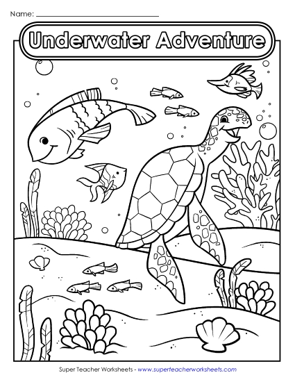 Worksheets & Activities - Coloring Page: Underwater Adventure (Printable PDF Worksheet)