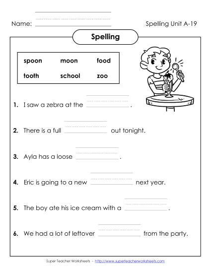 Worksheets - Complete the Sentences (A-19) (Printable PDF Worksheet)