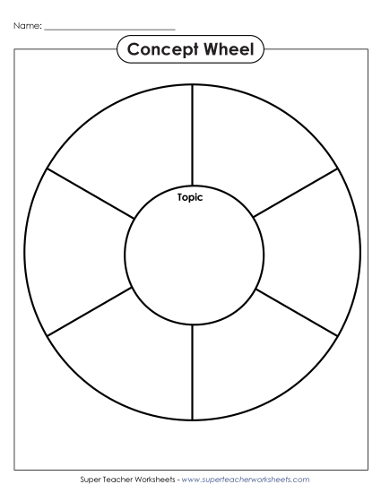 Concept Wheels - Concept Wheel - 6 Spaces (Printable PDF Worksheet)