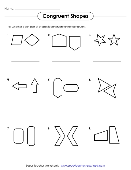 Congruent Shapes - 2 (Printable PDF Worksheet)
