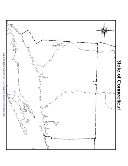 Maps - Connecticut: Blank Map (Printable PDF Worksheet)