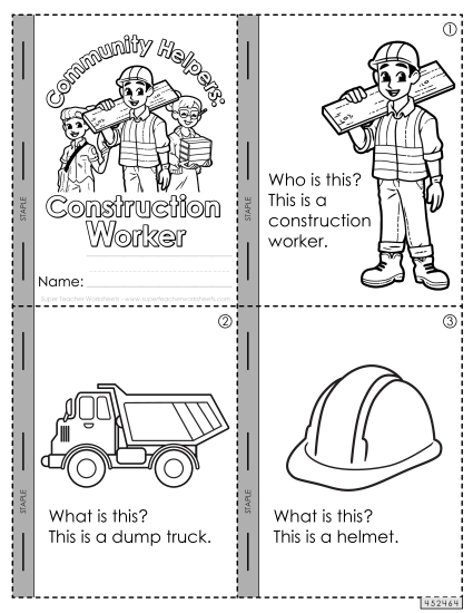 Community Helpers - Construction Worker (Printable PDF Worksheet)