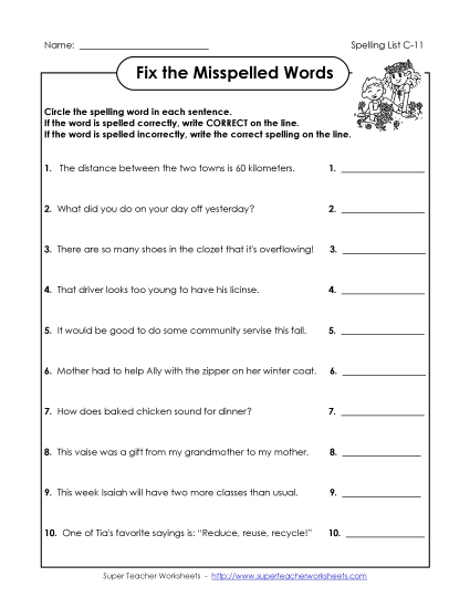 Worksheets - Correct or Incorrect (C-11) (Printable PDF Worksheet)