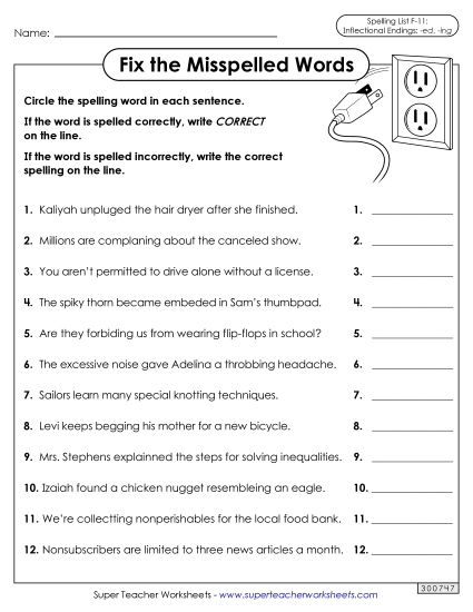 Worksheets and Puzzles - Correct or Incorrect? (F-11) (Printable PDF Worksheet)