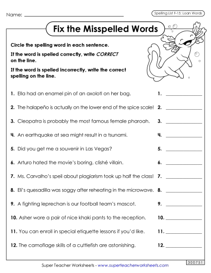 Worksheets and Puzzles - Correct or Incorrect? (F-15) (Printable PDF Worksheet)