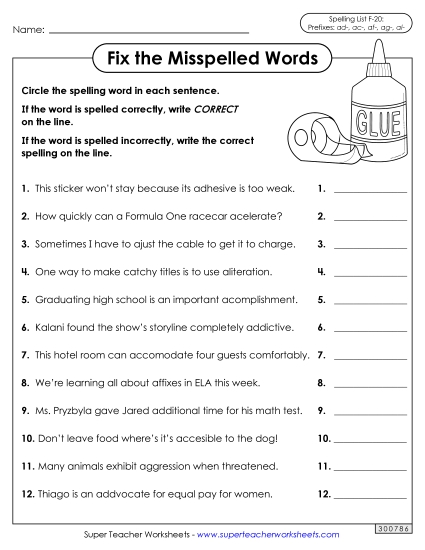 Worksheets and Puzzles - Correct or Incorrect? (F-20) (Printable PDF Worksheet)