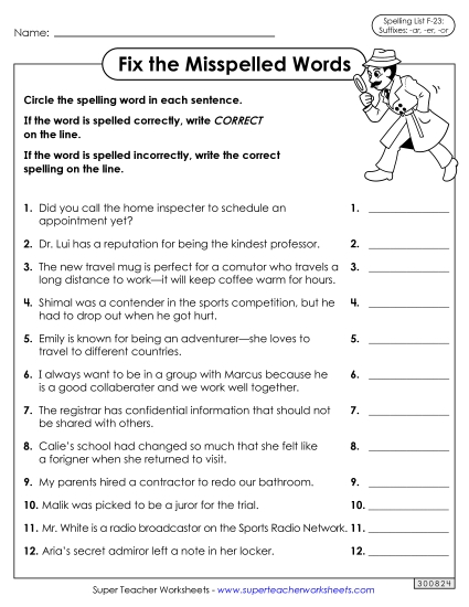 Worksheets and Puzzles - Correct or Incorrect? (F-23) (Printable PDF Worksheet)
