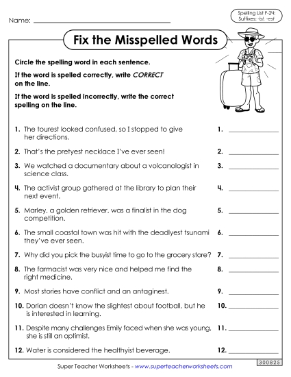 Worksheets and Puzzles - Correct or Incorrect (F-24)  (Printable PDF Worksheet)