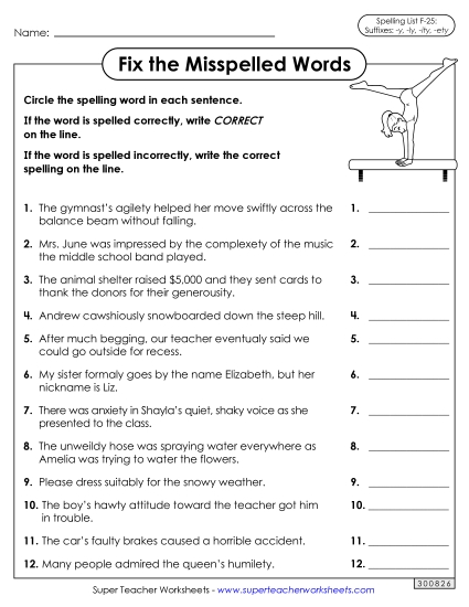 Worksheets and Puzzles - Correct or Incorrect? (F-25)  (Printable PDF Worksheet)