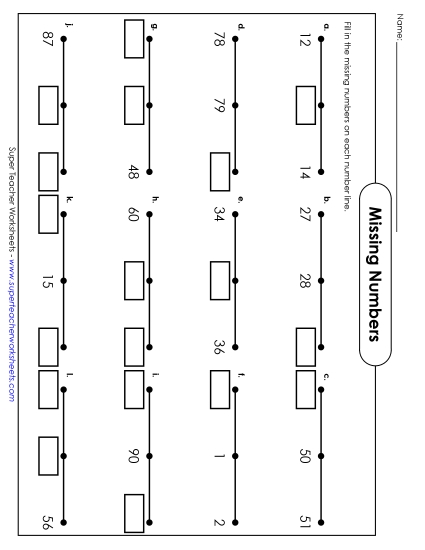 Counting Number Lines - Counting (2-Digit) (Printable PDF Worksheet)