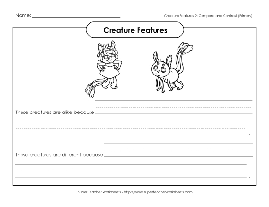 Creature Features - Creature Feature #2 (Primary) (Printable PDF Worksheet)