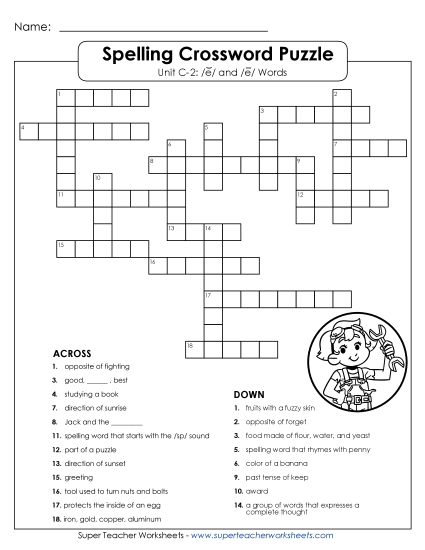 Worksheets - Crossword Puzzle (C-2) (Printable PDF Worksheet)