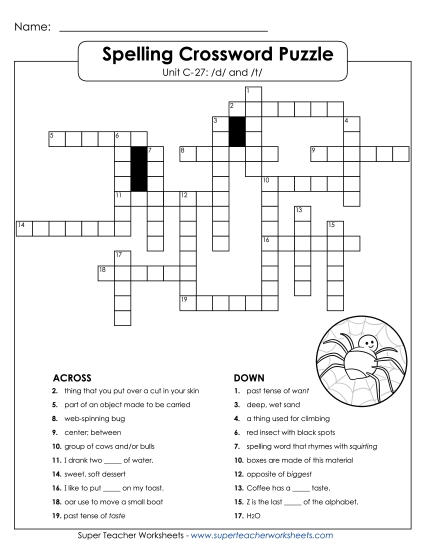 Worksheets - Crossword Puzzle (C-27) (Printable PDF Worksheet)