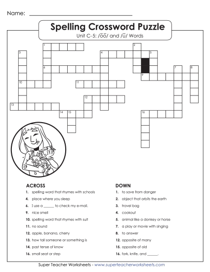 Worksheets - Crossword Puzzle (C-5) (Printable PDF Worksheet)