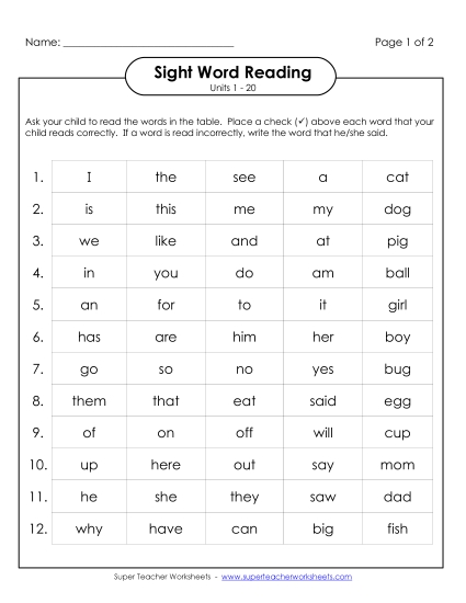 Worksheets - Cumulative Practice (Units 1 - 20) (Printable PDF Worksheet)