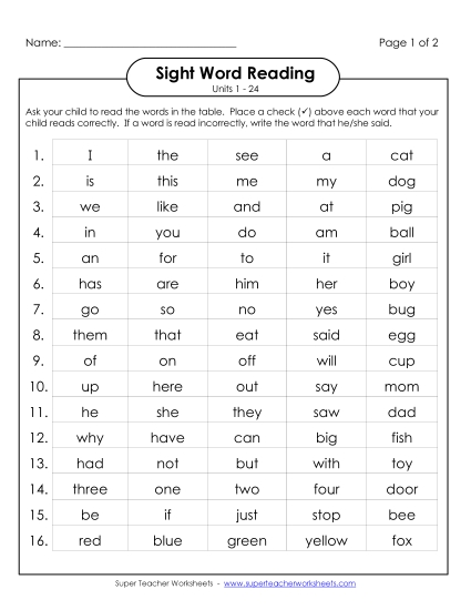 Worksheets - Cumulative Practice (Units 1 - 24) (Printable PDF Worksheet)