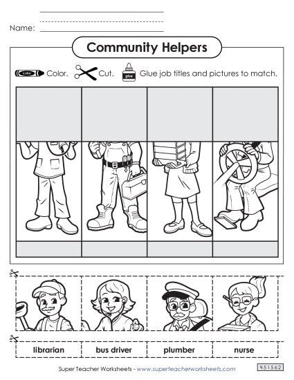 Matching Worksheets - Cut-and-Glue Matching Worksheet 3 (Printable PDF Worksheet)