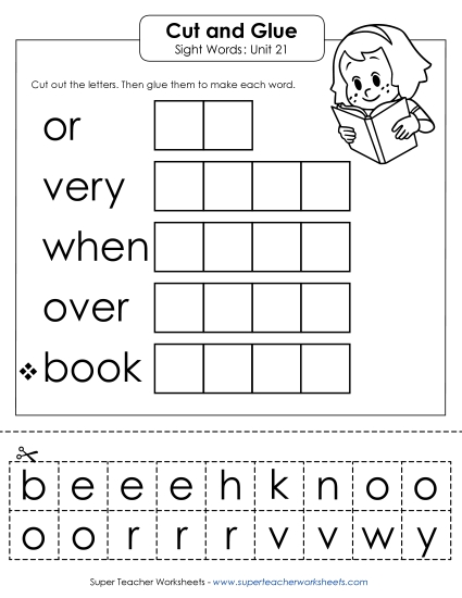 Worksheets - Cut-and-Glue (Unit 21) (Printable PDF Worksheet)
