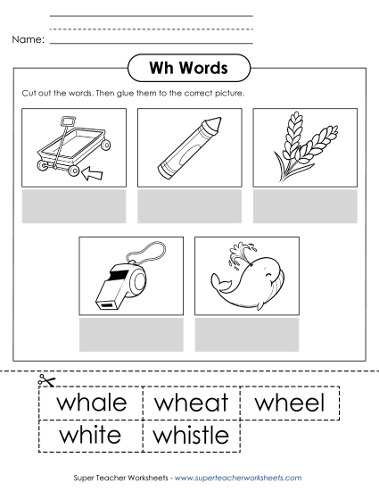 Cut and Glue Activities - Cut-and-Glue Word Match (Printable PDF Worksheet)