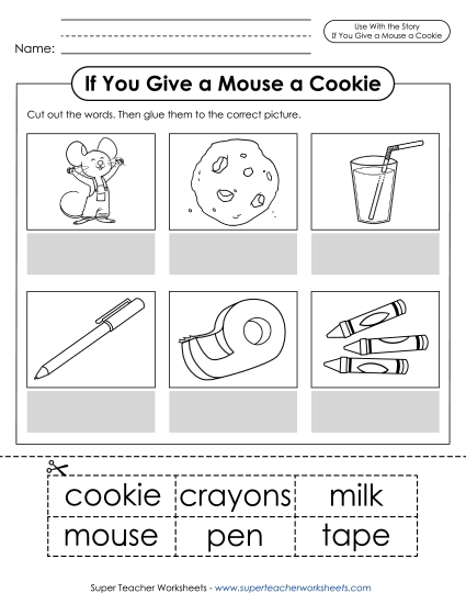 Cut and Glue Activities - Cut and Glue Words (Printable PDF Worksheet)