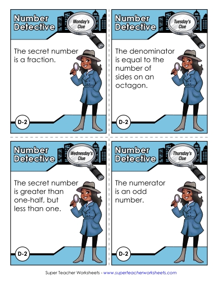 4th Grade - D2 - Seven-Eighths (Printable PDF Worksheet)