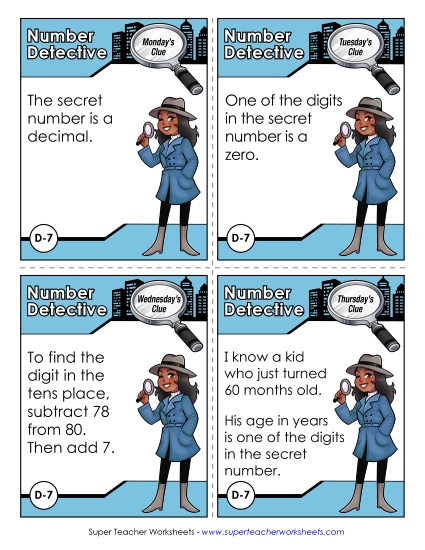 4th Grade - D7 - Ninety and Five Tenths (Printable PDF Worksheet)