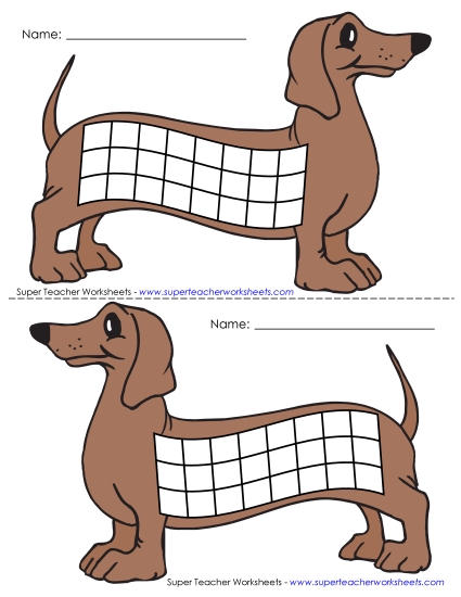 Small Charts - Dachshund Chart (Color) (Printable PDF Worksheet)