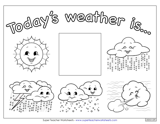 Weather Charts - Daily Weather Chart (Black & White) (Printable PDF Worksheet)