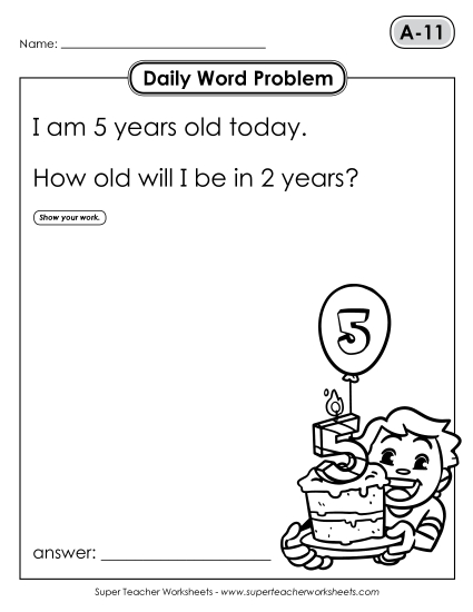 Daily Word Problems A-11 through A-15 (Printable PDF Worksheet)