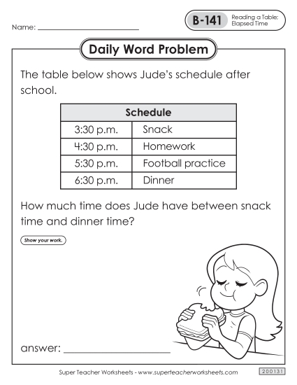 Daily Word Problems  B-141 through B-145 (Printable PDF Worksheet)