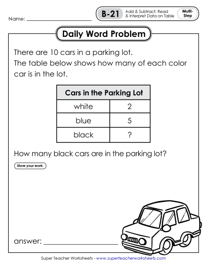 Daily Word Problems B-21 through B-25 (Printable PDF Worksheet)