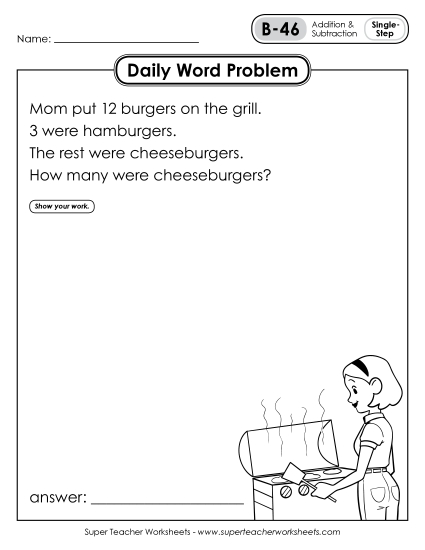 Daily Word Problems B-46 through B-50 (Printable PDF Worksheet)