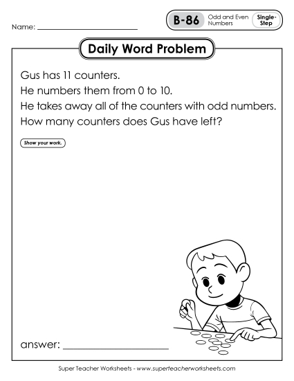 Daily Word Problems B-86 through B-90 (Printable PDF Worksheet)