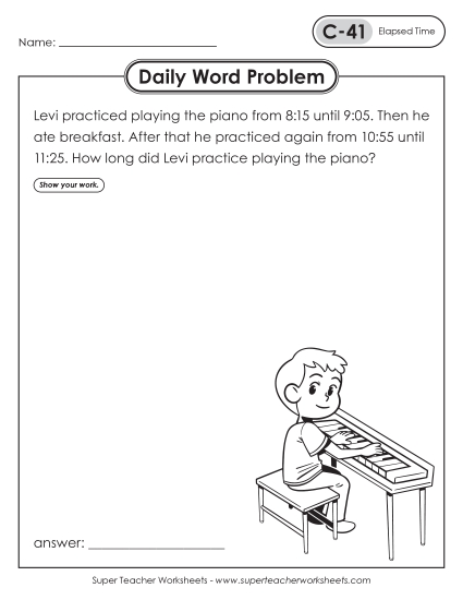 Daily Word Problems C-41 through C-45 (Printable PDF Worksheet)