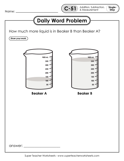 Daily Word Problems C-51 through C-55 (Printable PDF Worksheet)