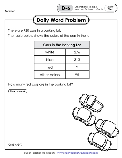 Daily Word Problems D-6 through D-10 (Printable PDF Worksheet)