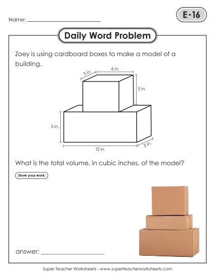 Daily Word Problems  E-16 through E-20 (Printable PDF Worksheet)