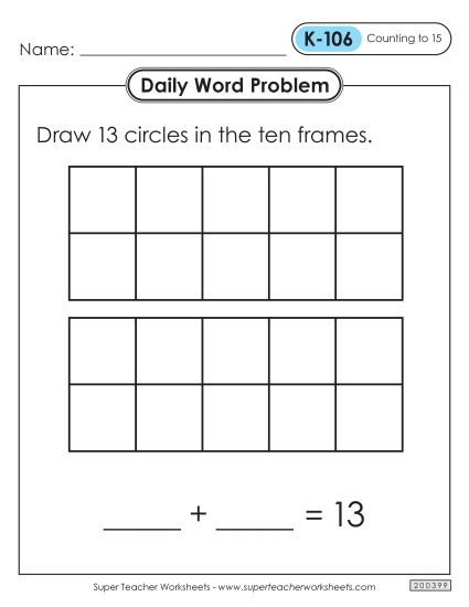 Daily Word Problems  K-106 through K-110 (Printable PDF Worksheet)