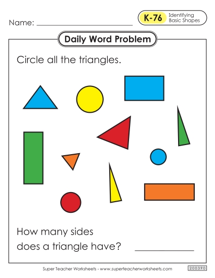 Daily Word Problems  K-76 through K-80 (Printable PDF Worksheet)