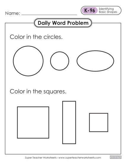 Daily Word Problems  K-96 through K-100 (Printable PDF Worksheet)