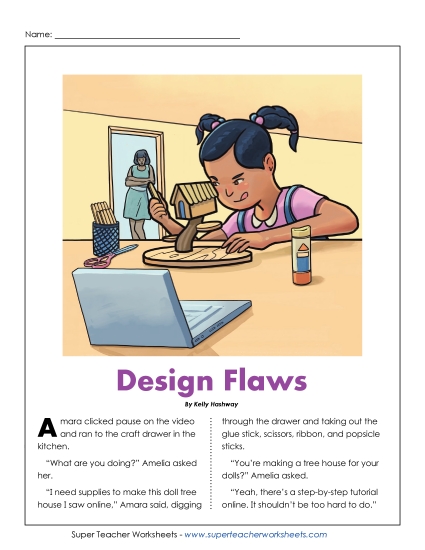 Fiction Stories - Design Flaws (Printable PDF Worksheet)