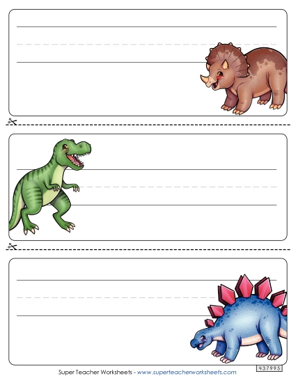 Desk Tags - Desk Tag - Dinos (Printable PDF Worksheet)
